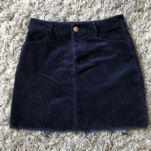 Navy Blue corduroy mini skirt
